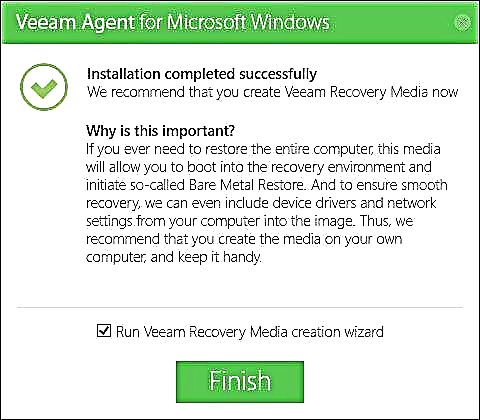 Կրկնօրինակեք Veeam գործակալին ՝ Microsoft Windows Free- ի համար