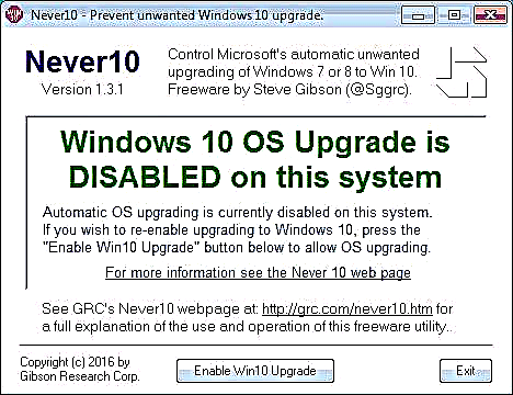Kungsi 10 - program pikeun nganonaktipkeun upgrades kana Windows 10