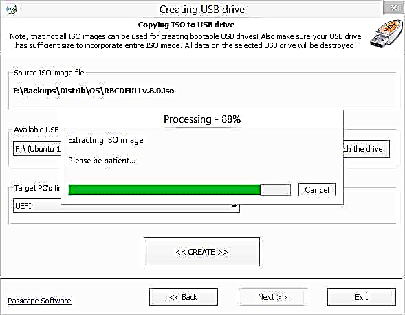 Gancang disk disk sareng drive flash dina Passcape ISO Burner