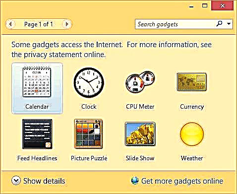 Mga Gadget para sa Windows 8